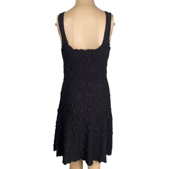 Haystacks USA Black Surreal Textured Crinkle Laganlook Flared Slip Dress SZ M - Picture 6 of 7